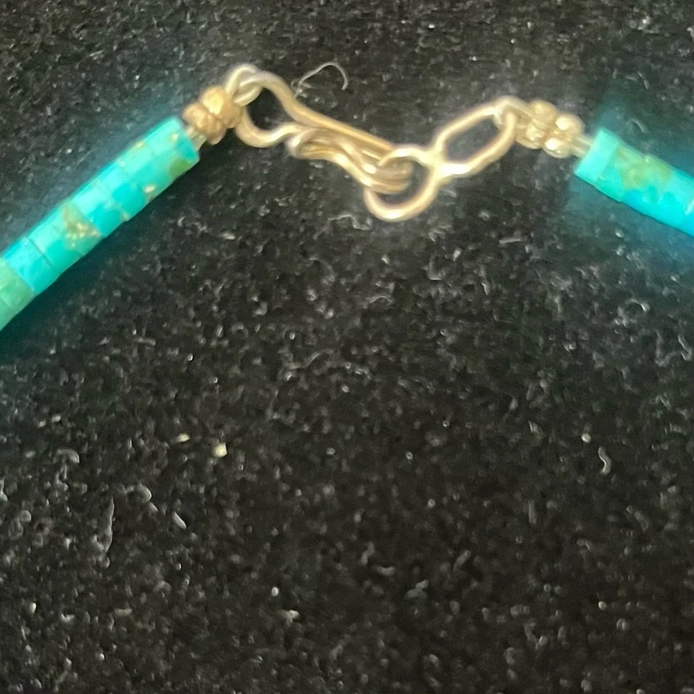 Turquoise & Gold Beaded Necklace - Picture 4 of 4